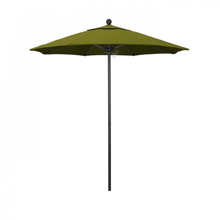 California Umbrella 7.5' Black Aluminum Market Patio Umbrella, Pacifica Ginkgo 194061334911